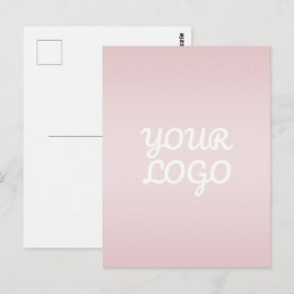 Din logotyp & elegant modern blush rosa ombré vykort