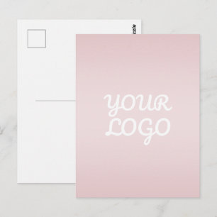 Din logotyp & elegant modern blush rosa ombré vykort