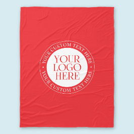 Din Logotyp eller annan bild | Julrött och vitt Fleecefilt