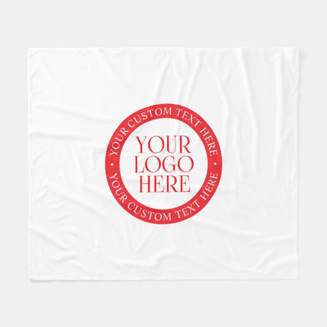 Din Logotyp eller annan bild | Julvit och röd Fleecefilt (Framsidan (Horisontell))