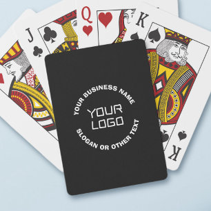 Din Logotyp eller bild och redigerbar text   Svart Casinokort