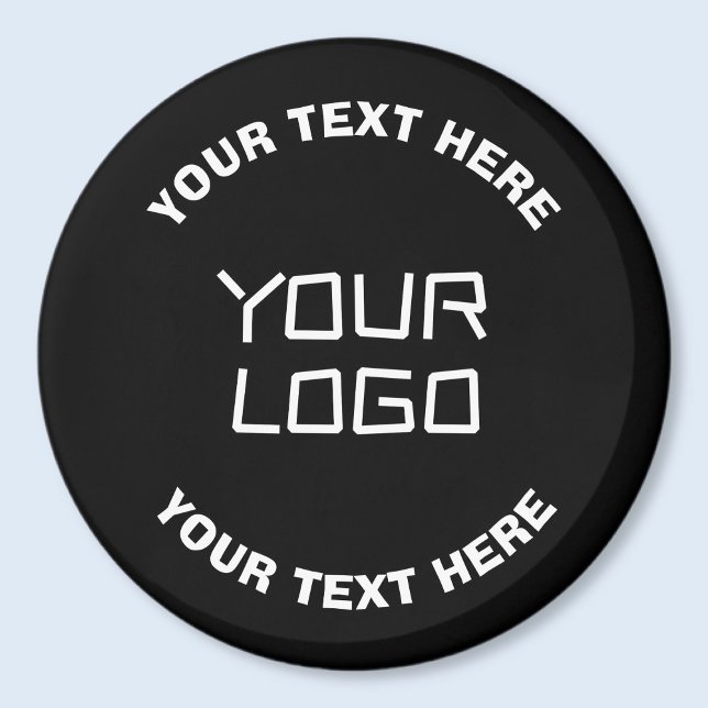 Din Logotyp eller bild och redigerbar text | Svart Magnet (Skapare uppladdad)