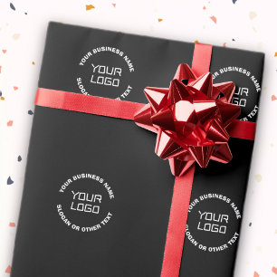 Din logotyp eller bild & redigerbar text Svart & Presentpapper