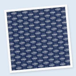 Din Logotyp eller bild som repeterar Mönster | Blå Pappersservett