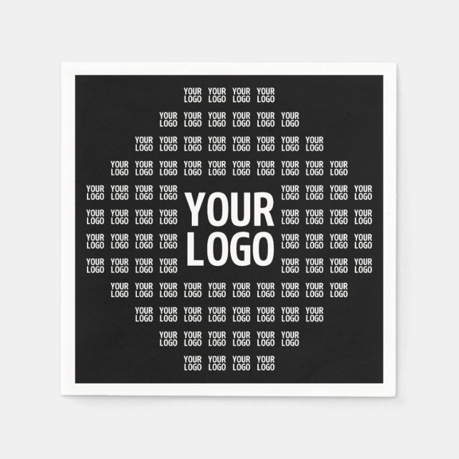 Din Logotyp eller bild | Unikt Modern Mönster Pappersservett (Framsidan)