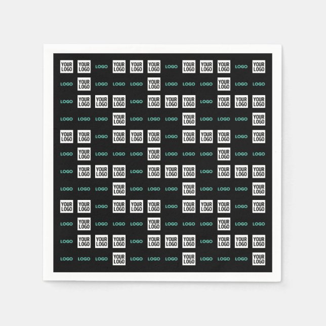 Din Logotyp eller bild | Zig Zag Mönster w/Två bil Pappersservett (Framsidan)