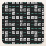 Din Logotyp eller bild | Zig Zag Mönster w/Två bil Underlägg Papper Kvadrat<br><div class="desc">Byt enkelt ut dig mot ditt eget bilder för att skapa ett unikt zig zag mönster.</div>