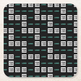 Din Logotyp eller bild | Zig Zag Mönster w/Två bil Underlägg Papper Kvadrat