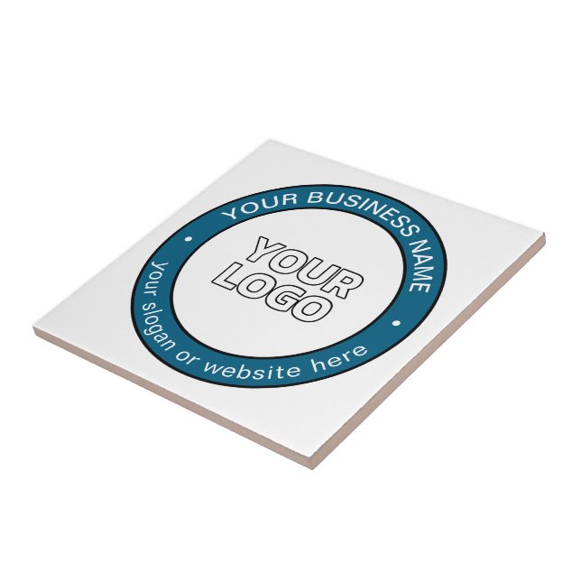 Din logotyp eller design & anpassningsbar cirkulär kakelplatta (Sidan)