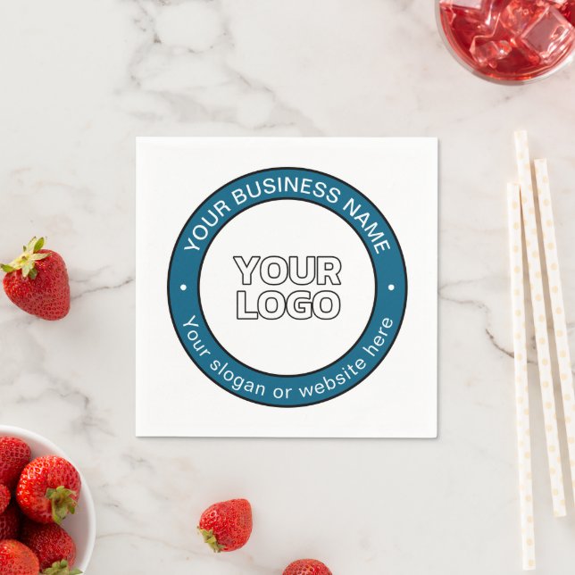 Din logotyp eller design & anpassningsbar cirkulär pappersservett (Insitu)