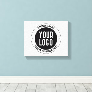 Din Logotyp eller design Fet redigerbar text Canvastryck