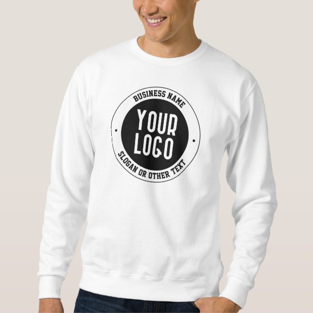 Din Logotyp eller design | Fet redigerbar text Lång Ärmad Tröja (Framsida)
