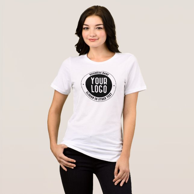 Din Logotyp eller design | Fet redigerbar text T Shirt (Framsida Full)