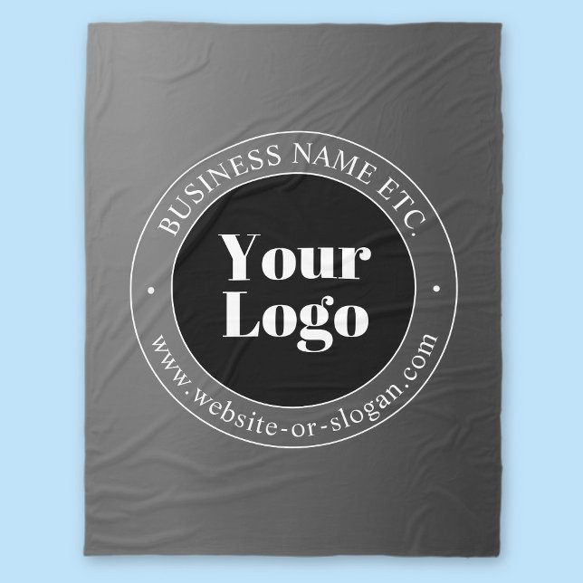 Din Logotyp eller design och redigerbar text Fleecefilt (Skapare uppladdad)