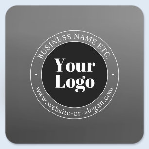 Din Logotyp eller design och redigerbar text Fyrkantigt Klistermärke