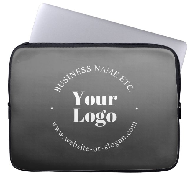 Din Logotyp eller design och redigerbar text Laptop Fodral (Framsidan)