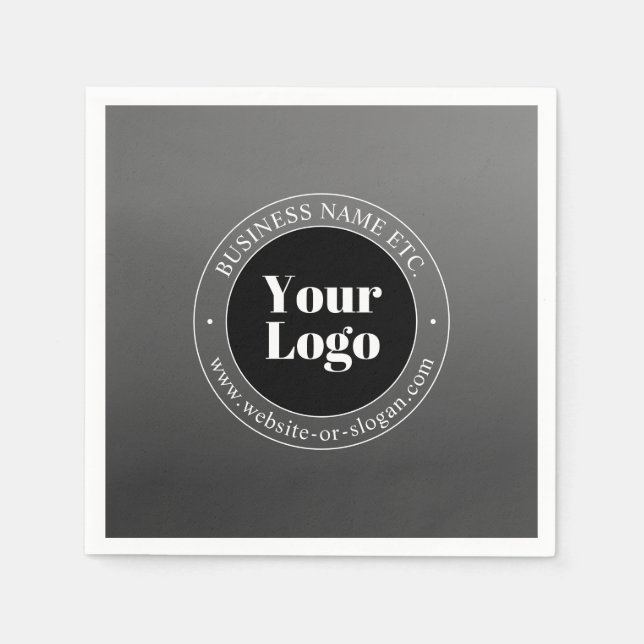 Din Logotyp eller design och redigerbar text Pappersservett (Framsidan)