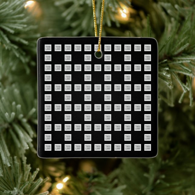 Din Logotyp eller image Unik upprepande Mönster Julgransprydnad Keramik (Träd)