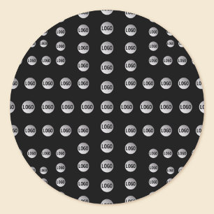 Din Logotyp eller någon bild   Unikt Modern Mönste Runt Klistermärke