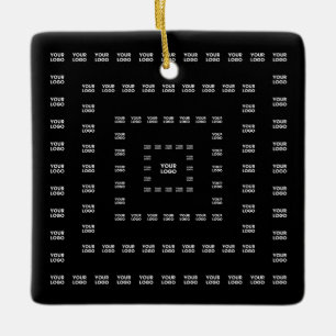 Din Logotyp eller någon design/bild Square Mönst Julgransprydnad Keramik