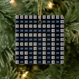 Din Logotyp eller överförd bild | Geometric Mönste Julgransprydnad Keramik