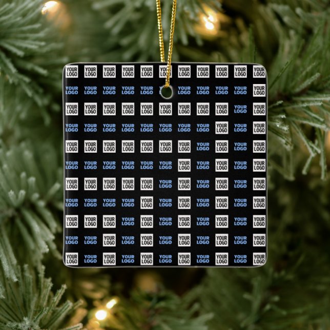 Din Logotyp eller överförd bild | Geometric Mönste Julgransprydnad Keramik (Träd)