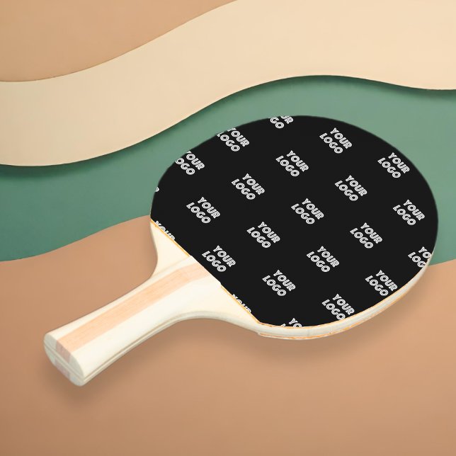 Din logotyp Enkel repeterande logotyp | Svart Pingisracket (Skapare uppladdad)