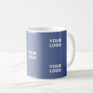 Din Logotyp - enkel, upprepande Logotyp - blå toni Kaffemugg