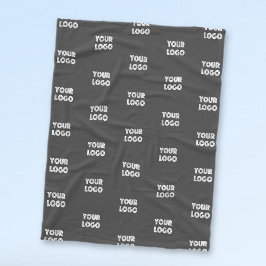 Din Logotyp - enkel upprepande Logotyp | GRÅTT Fleecefilt