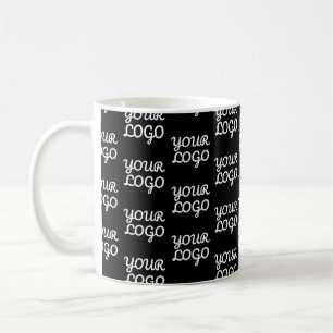 Din Logotyp Enkel upprepande Logotyp Mönster Kaffemugg