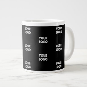 Din Logotyp - enkel upprepande Logotyp   Svart Jumbo Mugg