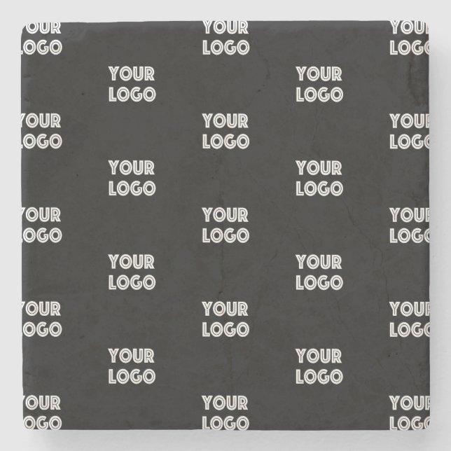 Din Logotyp - enkel upprepande Logotyp | Svart Stenunderlägg (Framsidan)