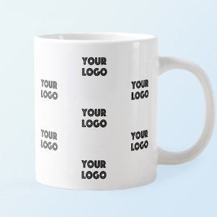 Din Logotyp - enkel upprepande Logotyp   Vit Jumbo Mugg