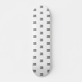Din Logotyp - enkel upprepande Logotyp | Vit Mini Skateboard Bräda 18,5 Cm