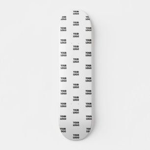 Din Logotyp - enkel upprepande Logotyp Vit Mini Skateboard Bräda 18,5 Cm