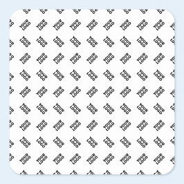 Din Logotyp | Enkelt alternerande upprepande Mönst Fyrkantigt Klistermärke