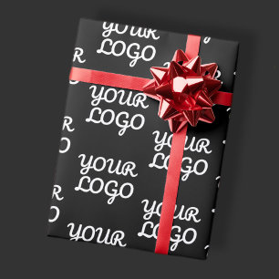 Din logotyp Enkelt repeterande logotypmönster Presentpapper