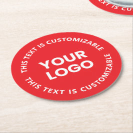 Din Logotyp/eventuell överladdad bild och cirkulär Underlägg Papper Rund
