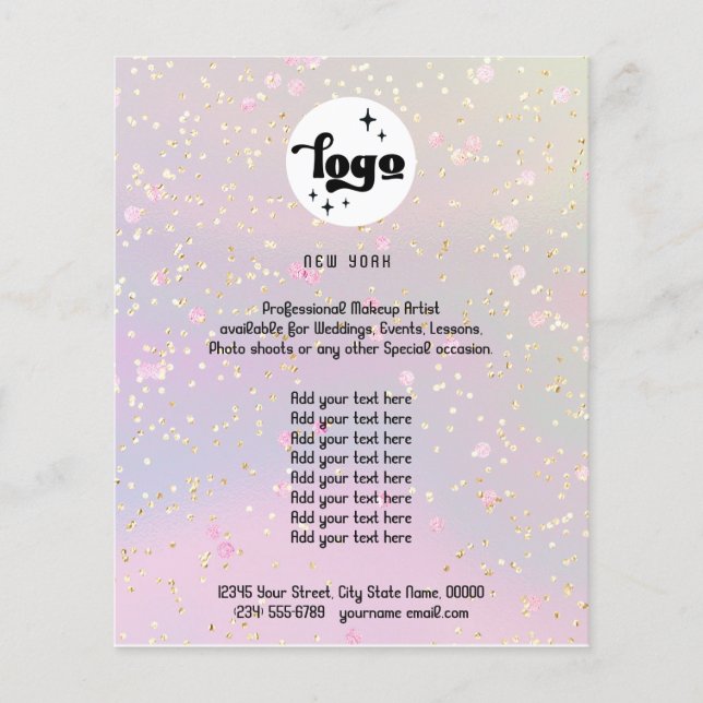 din logotyp faux glitter-flygare flygblad (Framsidan)