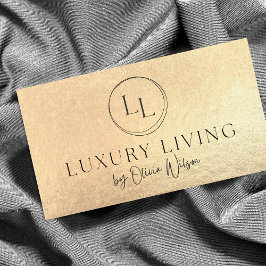 Din Logotyp Faux Guld Gult Foil Modern Corporate Visitkort