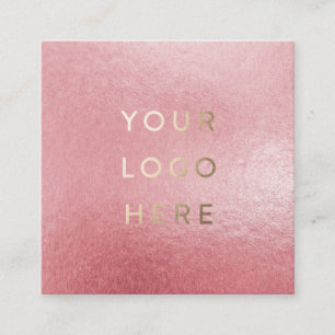 Din Logotyp Faux Ljus rosa Foil Modern Business Fyrkantigt Visitkort