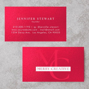 Din Logotyp Faux Red Foil Modern Corporate Visitkort