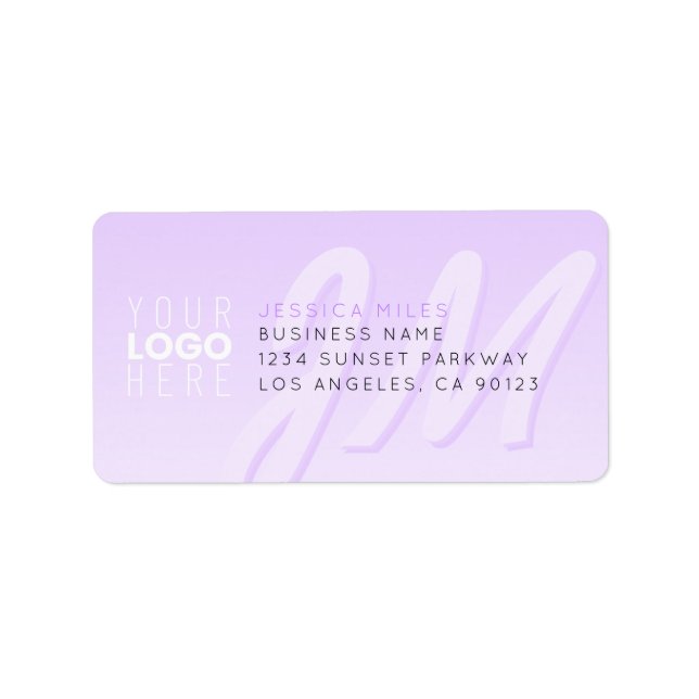 Din logotyp & fet monogram returadress adressetikett (Framsidan)