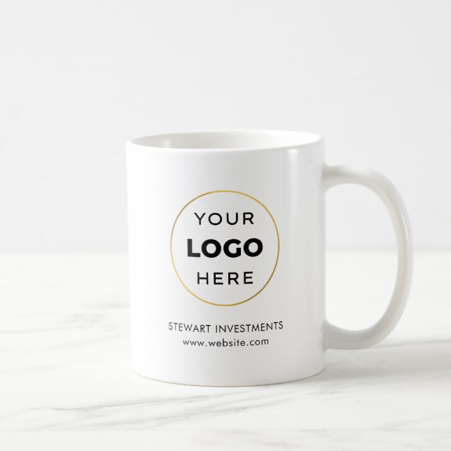 Din Logotyp för Anpassningsbar - vit Kaffemugg (Höger)