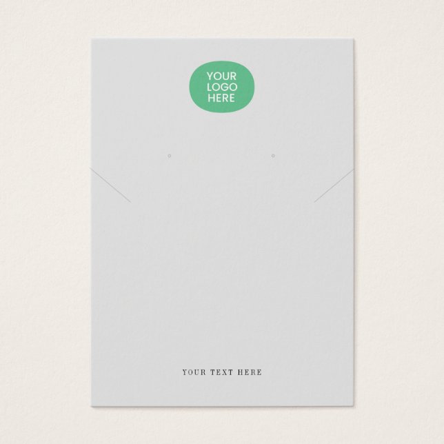 Din Logotyp Grått Necklace Earring visning Card Visitkort (Framsidan)