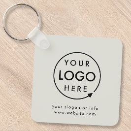 Din Logotyp | Grått Silver Business Corporate Mode Nyckelring