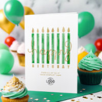 Din Logotyp Grönt Candles Business Grattis på föde