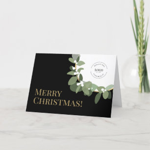 Din Logotyp Grönt, utandningsluft, Guld God jul Helgkort