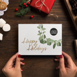 Din Logotyp guld Glad helg Julkort