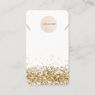 Din Logotyp Guld Glitter Necklace Visning Card Visitkort